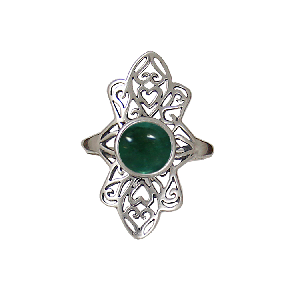 Sterling Silver Filigree Ring With Fluorite Size 8